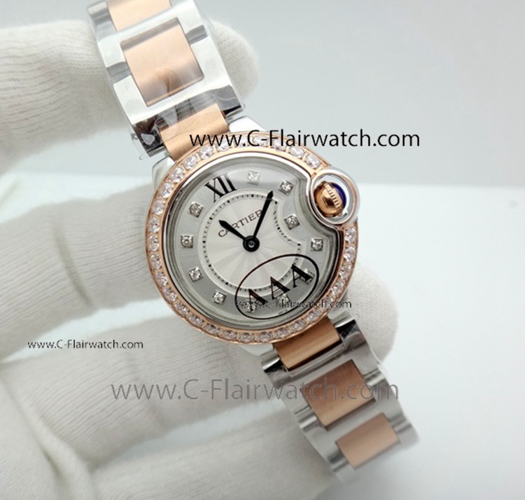 Women's Fake Cartier Watch 2-Tone Rose Gold 28mm